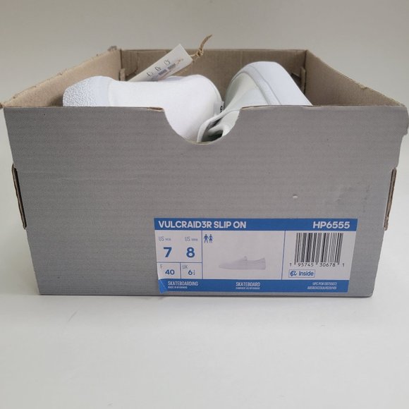 Adidas Vulcraid3r Slip-On White Skate Style Unisex Shoes Women's Sizes - Picture 8 of 9